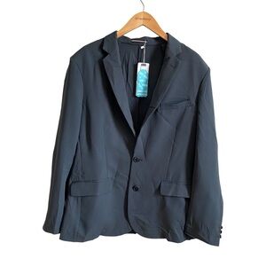 NWT &Collar Performance Black Comfort Stain Resistant Blazer Jacket Size XL/Slim